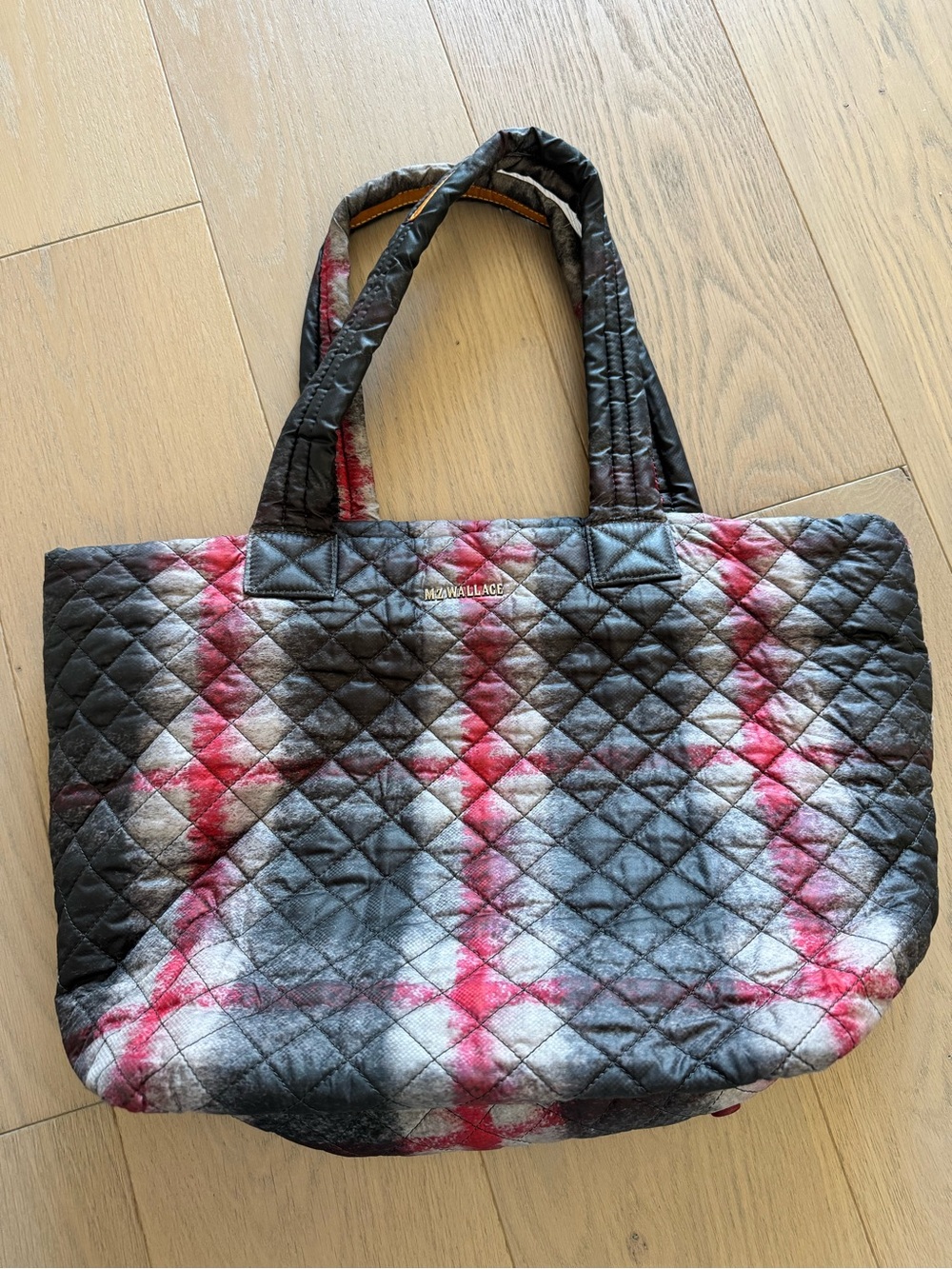MZ Wallace Quilted Multi-Color Tote Bag – Red & Black Plaid Medium Tote